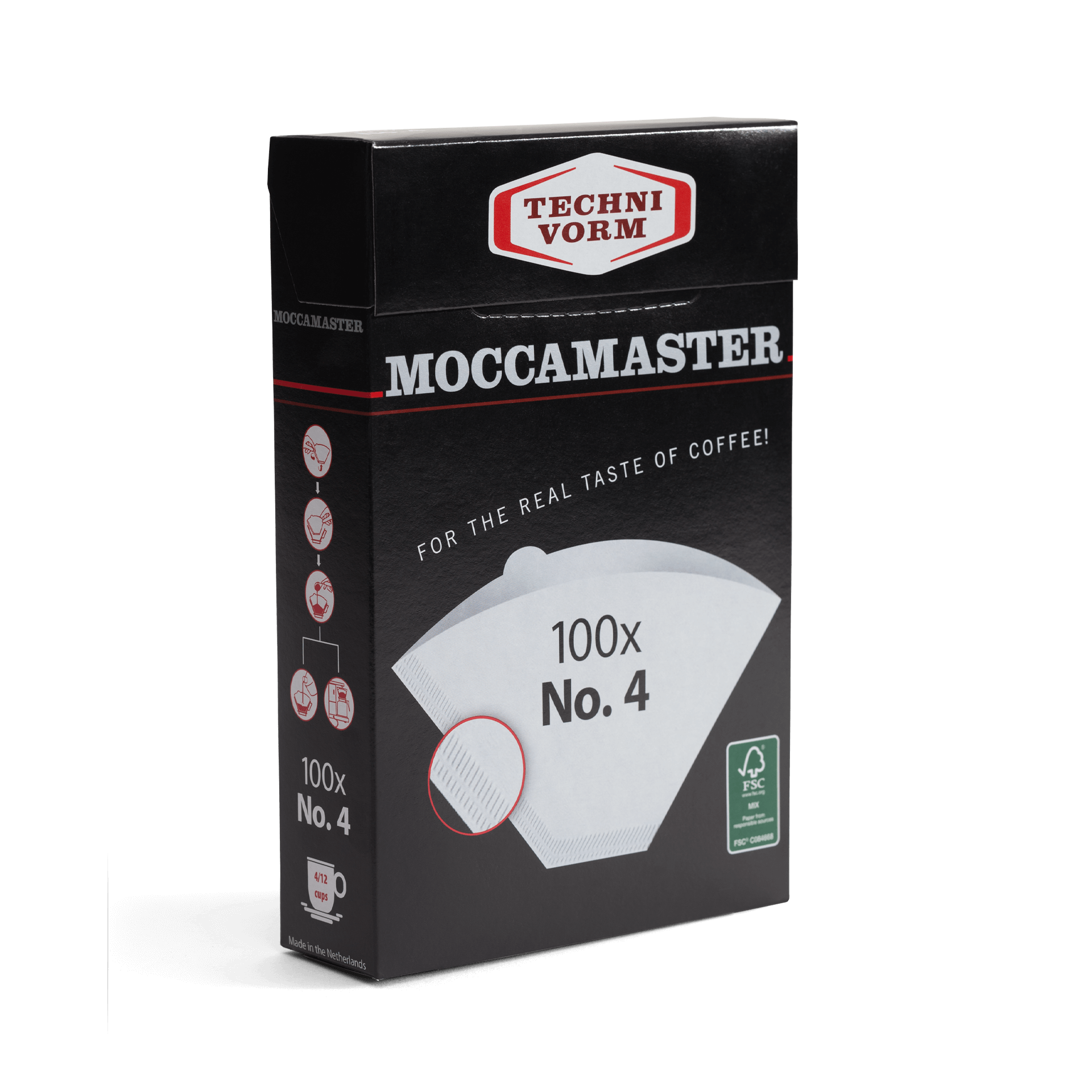 Filtres à Café Moccamaster N°4 - Lot De 200 (Blanc, Écolo)